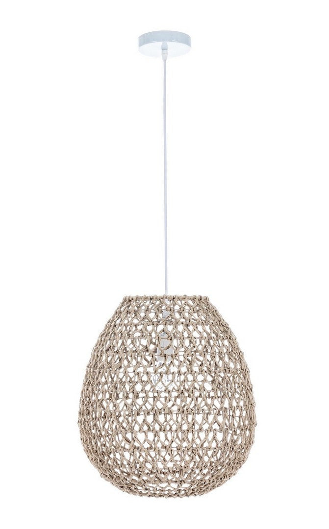 Lampadario a Sospensione Intrecciato in Carta Naturale - YUSUF
