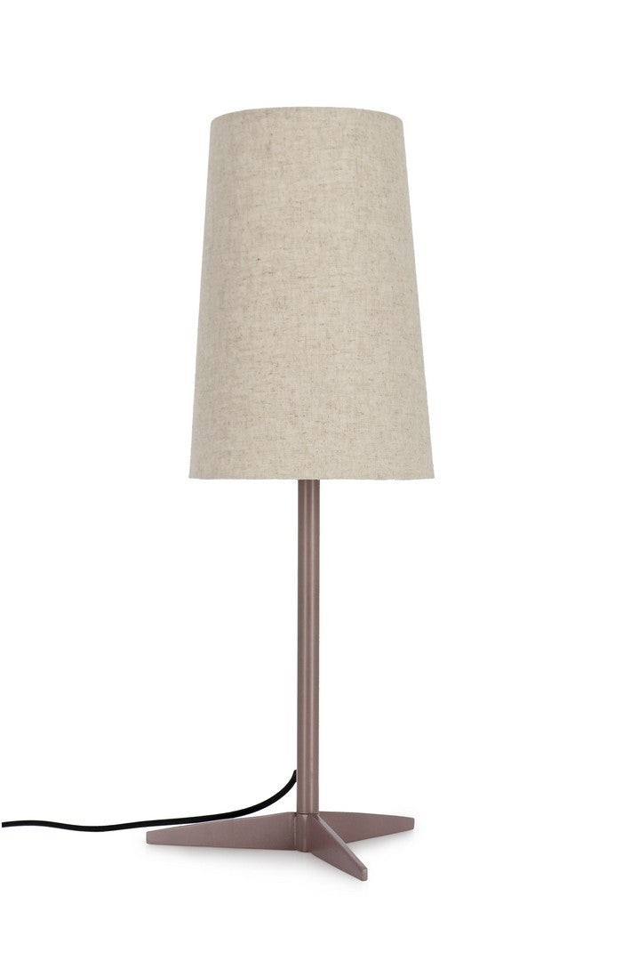 Lampada da Tavolo in Metallo e Cotone con Base a Croce H60 - SURI