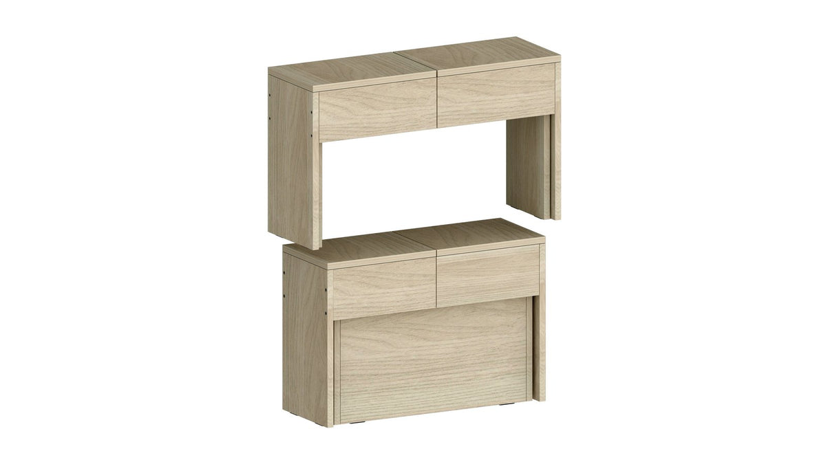 Render ORION olmo di mobile in due parti sovrapposte su fondo bianco #colore_Olmo