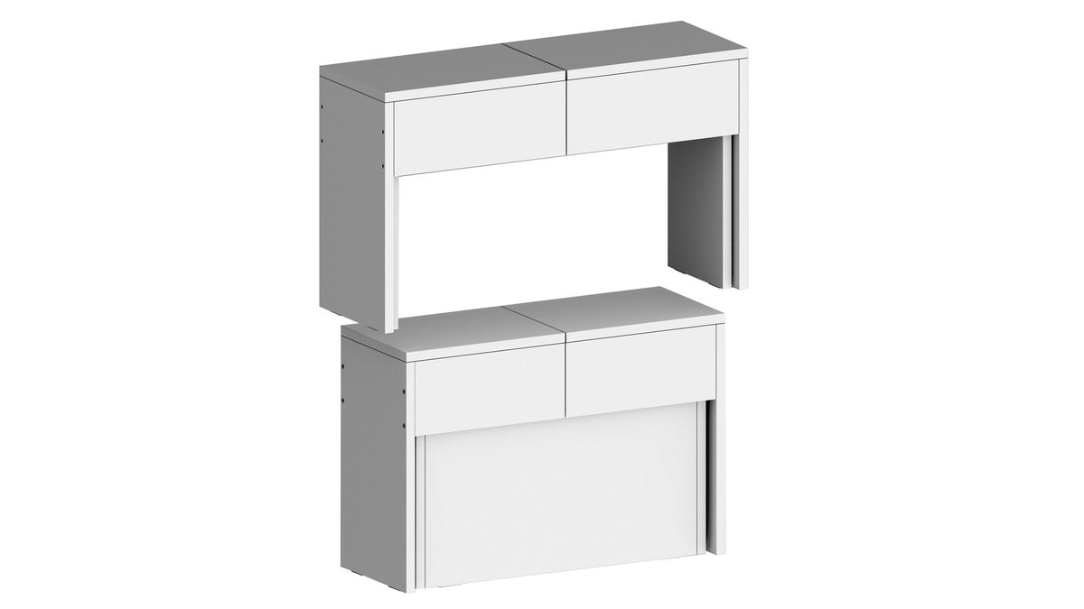 Render ORION bianco lucido in vista esplosa su fondo bianco #colore_Bianco Lucido