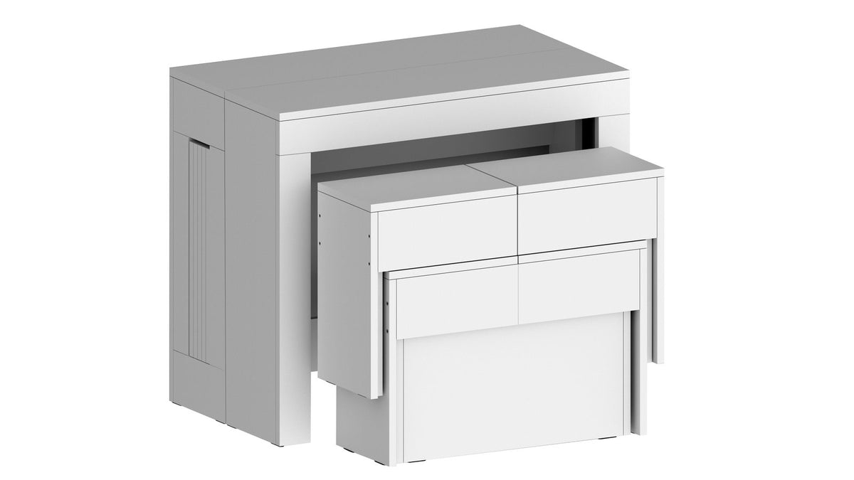 Render ORION bianco lucido con elemento allungato sporgente su fondo bianco #colore_Bianco Lucido