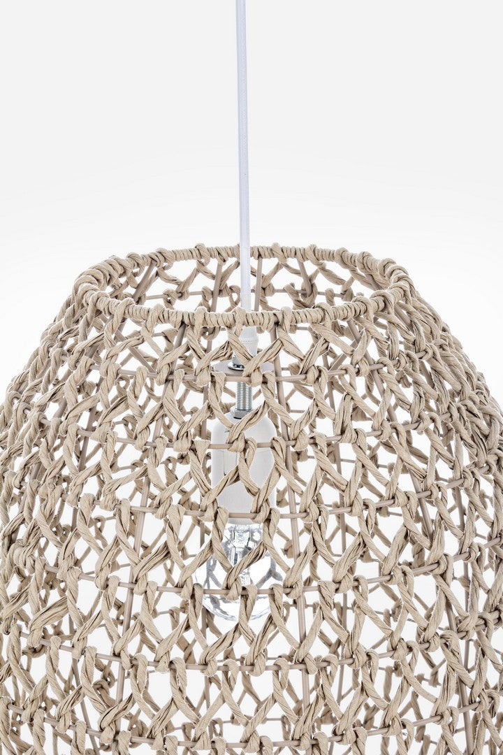 Lampadario a Sospensione Intrecciato in Carta Naturale - YUSUF