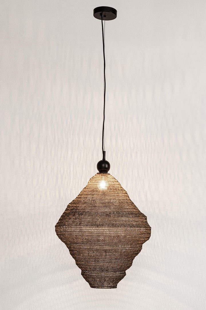 Lampadario a Sospensione in Metallo Intrecciato Forma Rombo - DARIO