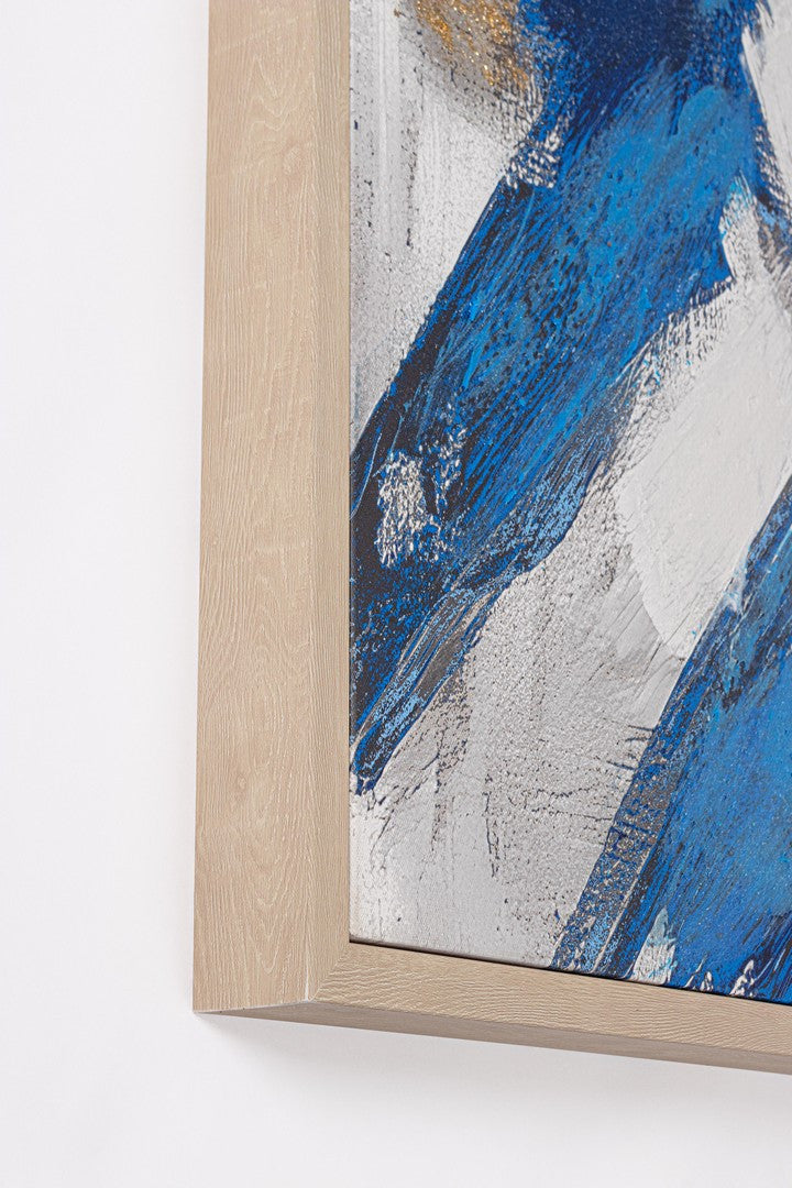 Quadro Astratto su Tela con Cornice in Legno - BOLD