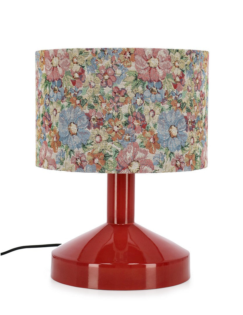 Lampada da Tavolo con Paralume Floreale in Tessuto - MALDHA