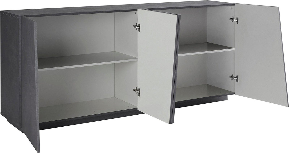 Credenza GALAXIA ardesia con due ante aperte e interno con tre ripiani #colore_Ardesia