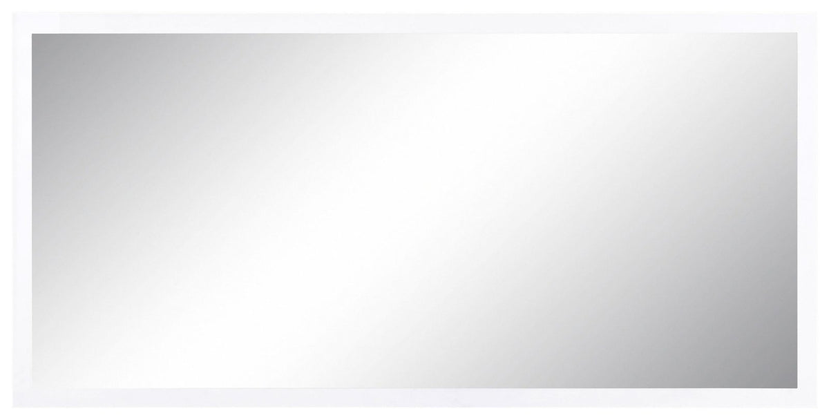 Specchiera ZENITH bianco orizzontale vista frontale su sfondo bianco, senza sistemi di fissaggio visibili