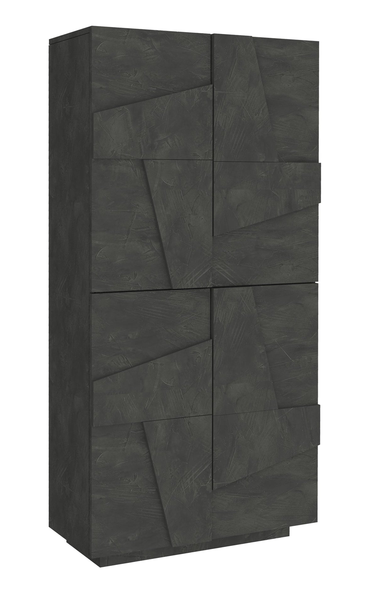 Scarpiera PULSE ardesia chiusa con motivo geometrico, vista di tre quarti su sfondo bianco #colore_Ardesia