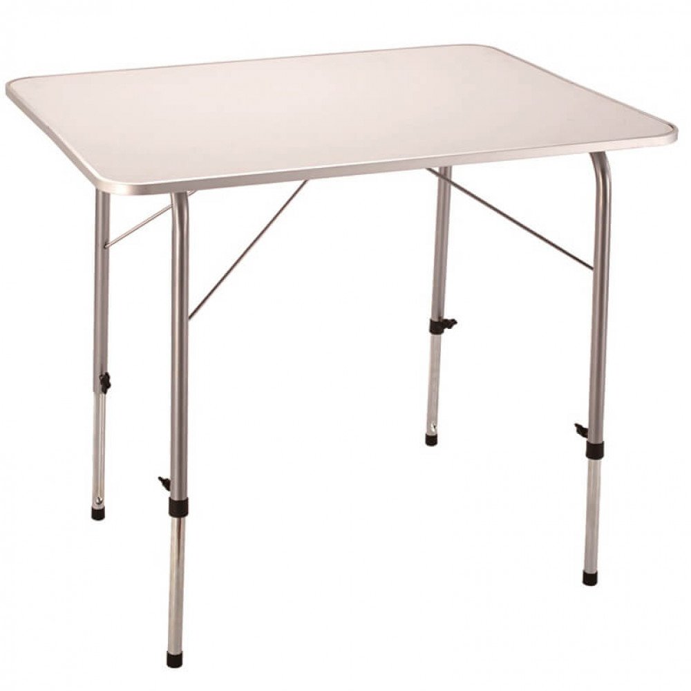 Tavolino TAVOLINO PIEGHEVOLE REGOLABILE grigio chiaro con piano beige su fondo bianco