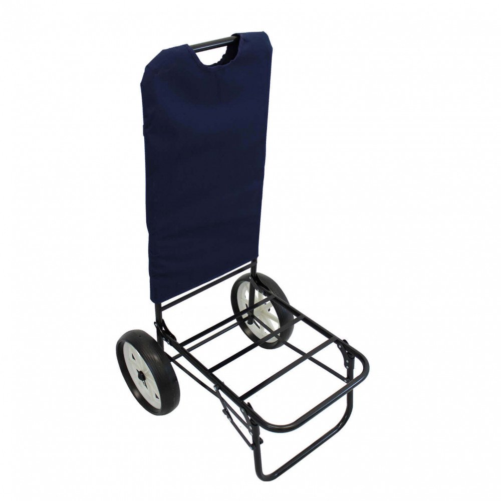 Carrello SIRIO blu a tre quarti, telaio aperto, su fondo bianco