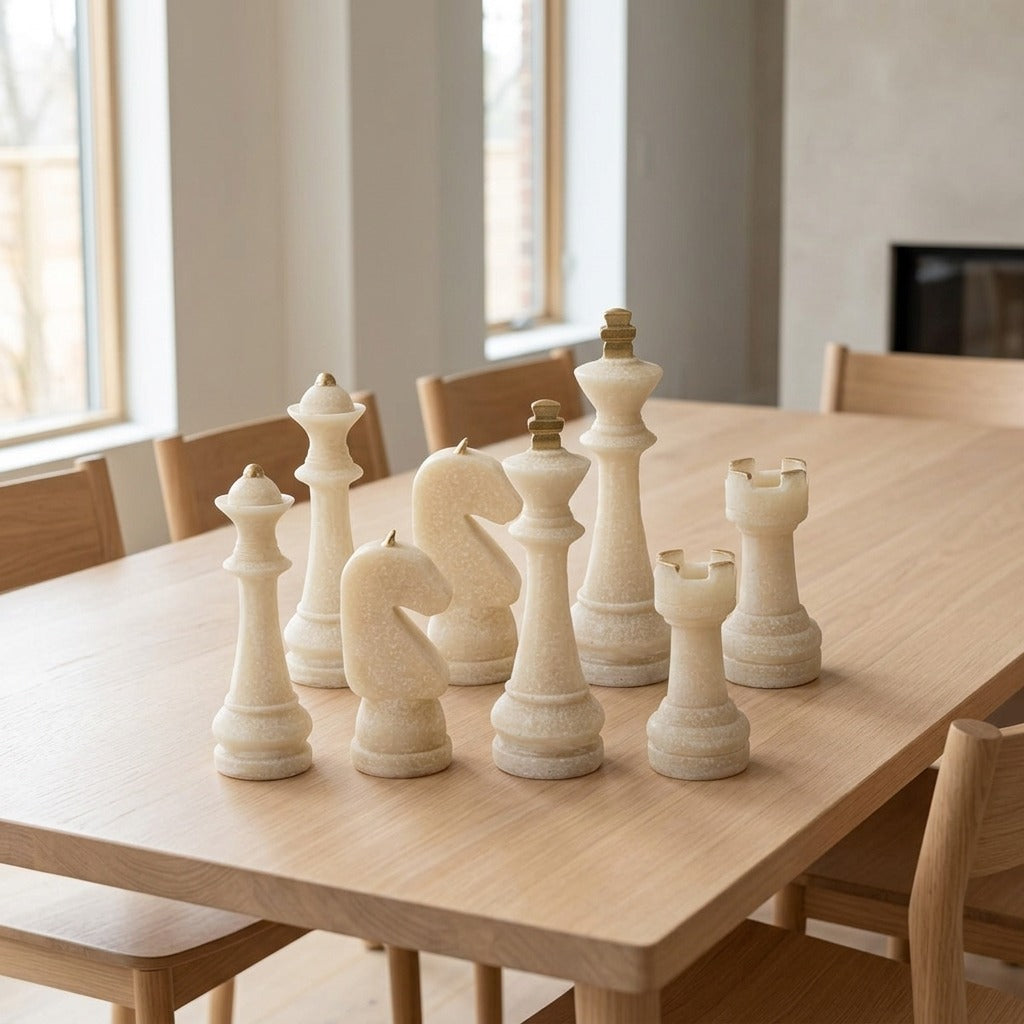 Portacandele in vetro quarzo set 8 pezzi assortiti - SCACCHI