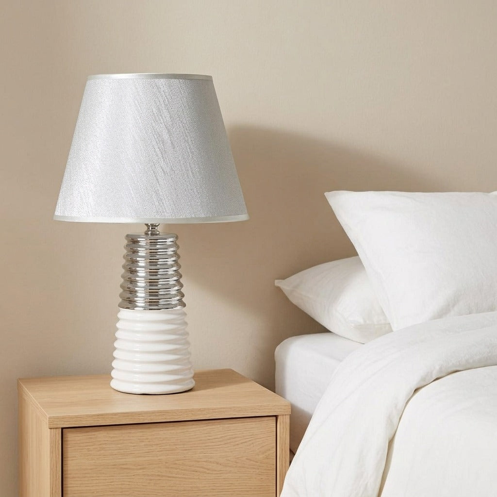 Lampada da Tavolo in Ceramica Decorata a Cerchi Concentrici - CANDELA