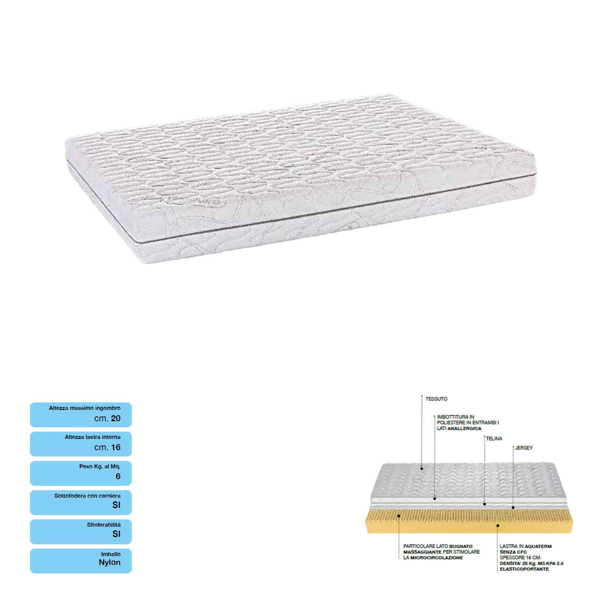 Materasso in Water Foam Massaggiante - COMFORT