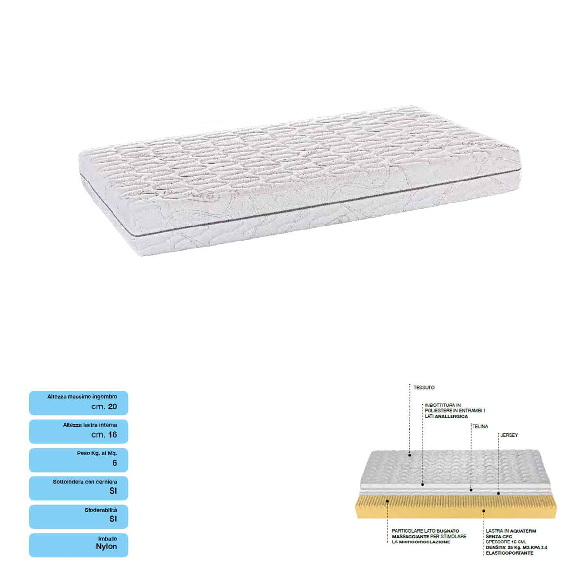 Materasso in Water Foam Massaggiante - COMFORT