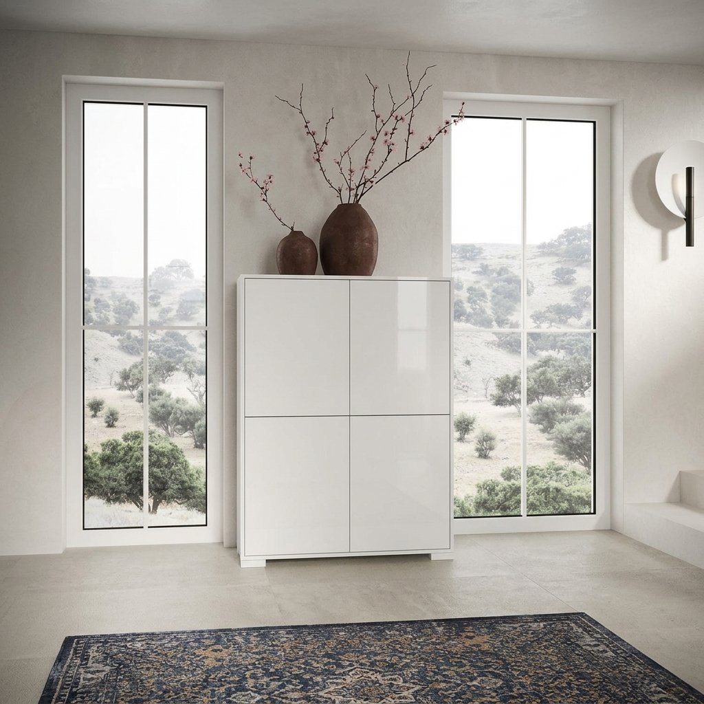 Credenza Alta a 4 Ante in Nobilitato - LUMINA