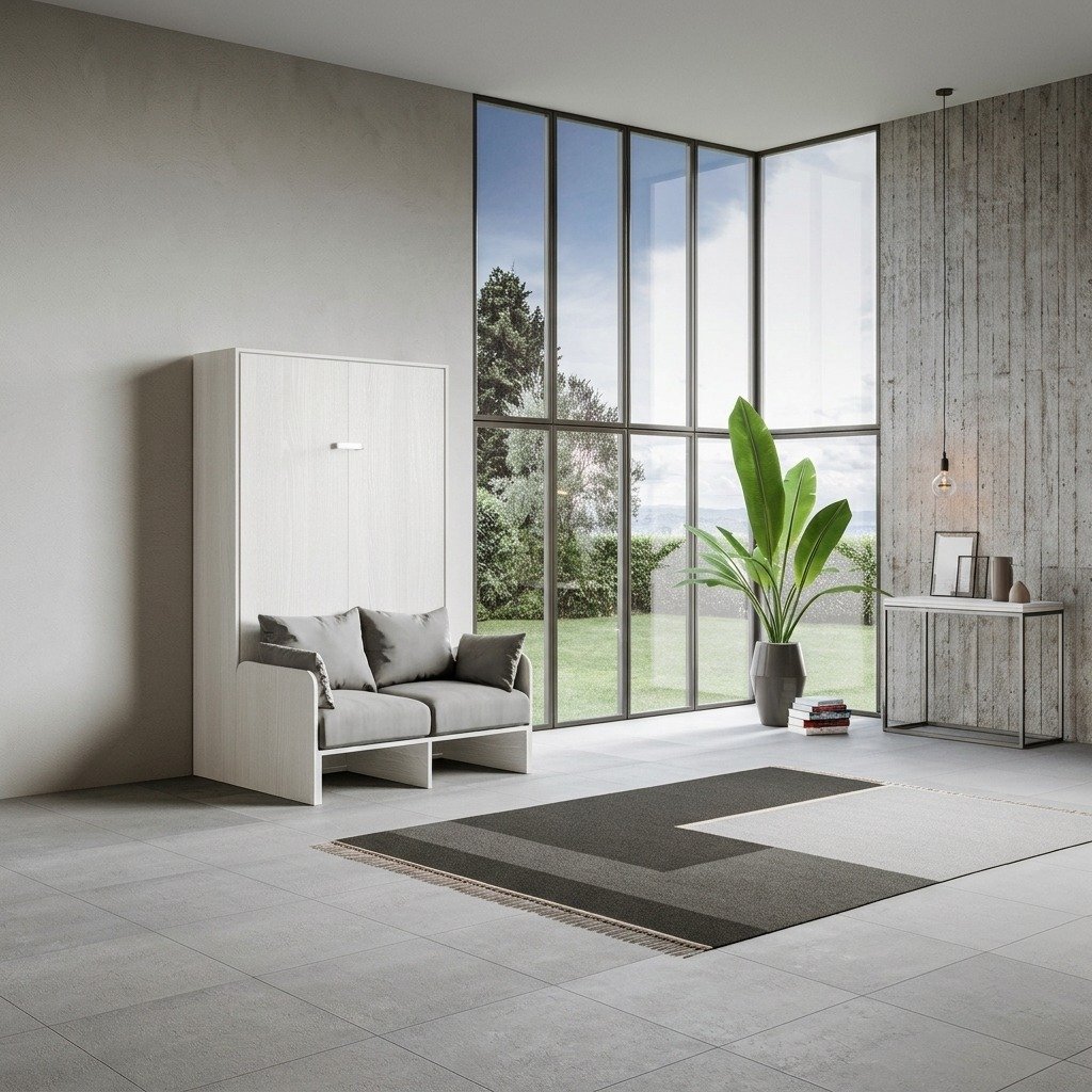 Letto a Scomparsa Verticale 140 con Divano Integrato, L 153,6 cm - KENTARO