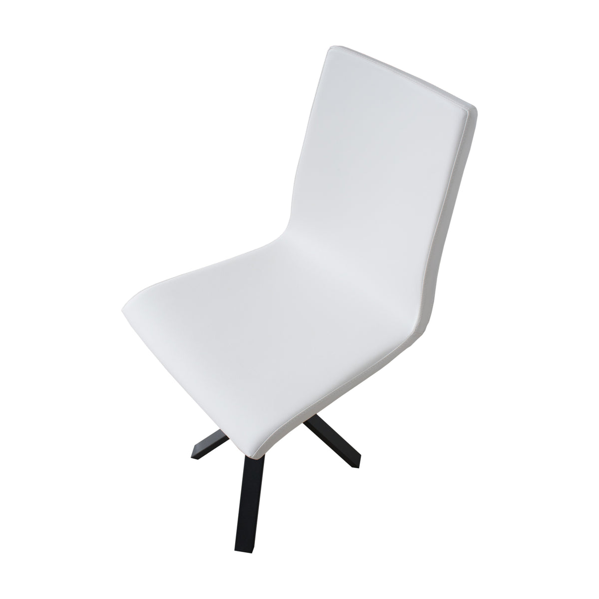 Sedia AURY bianca imbottita con schienale curvo e base in metallo antracite #colore_Bianco