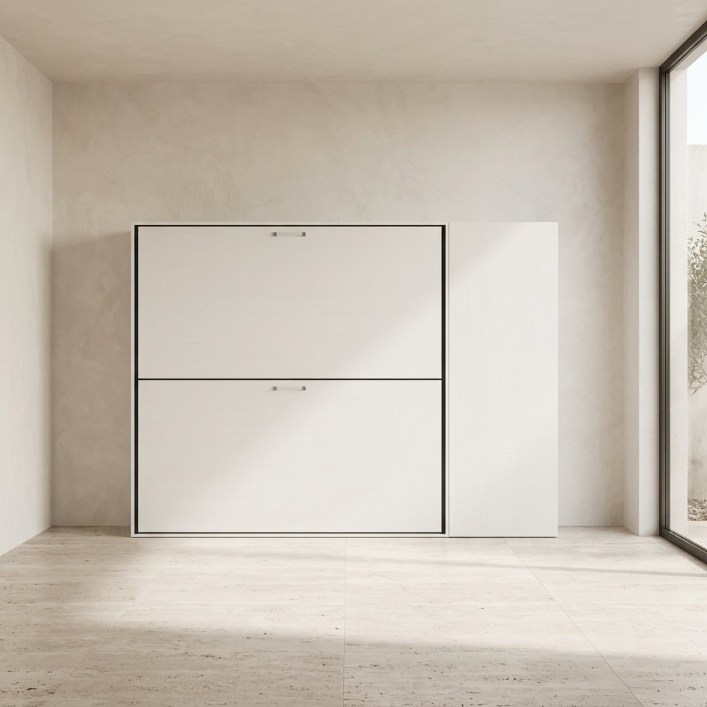 Letto doppio a scomparsa orizzontale con colonna laterale - KANDO