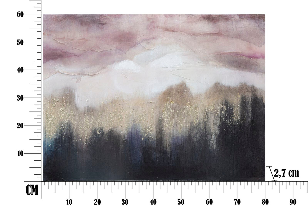 Dipinto su Tela Montagna 80x60 cm Stile Impressionista - PINK MOUNTAIN