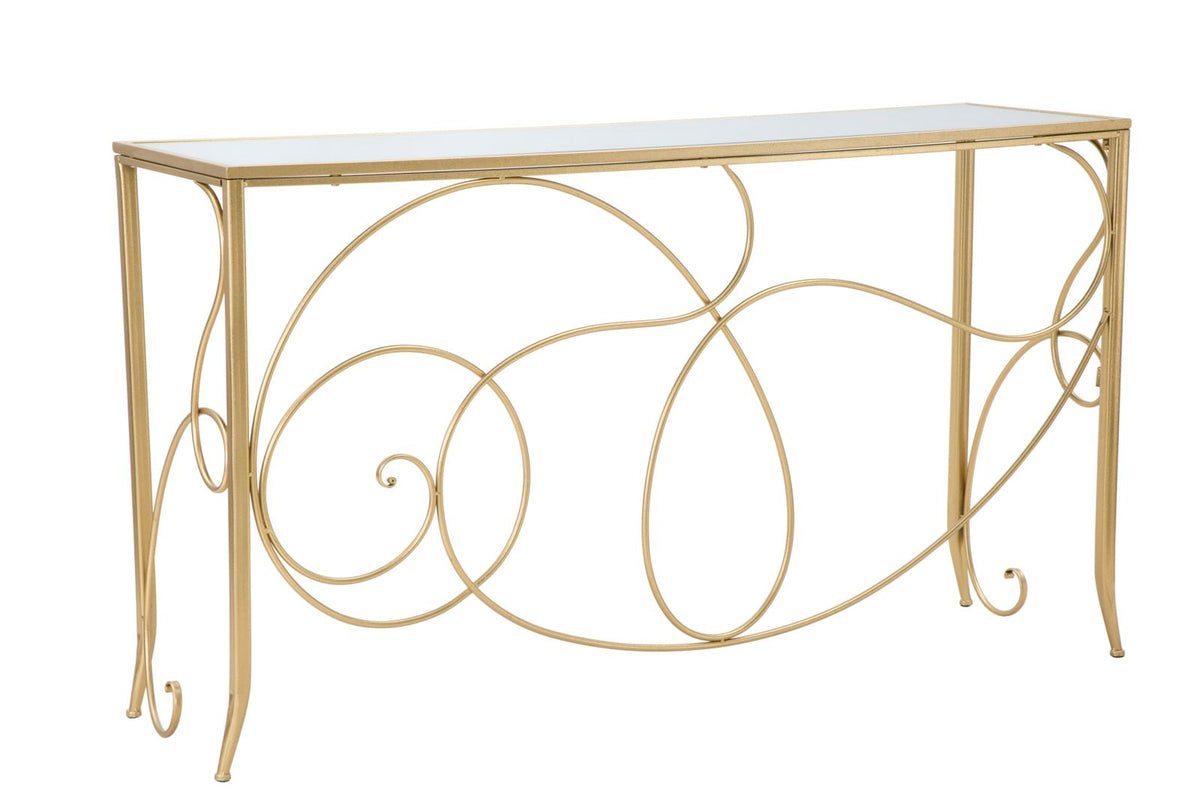 console_in_metallo_dorato_e_piano_in_vetro_specchio_140x40x80__art