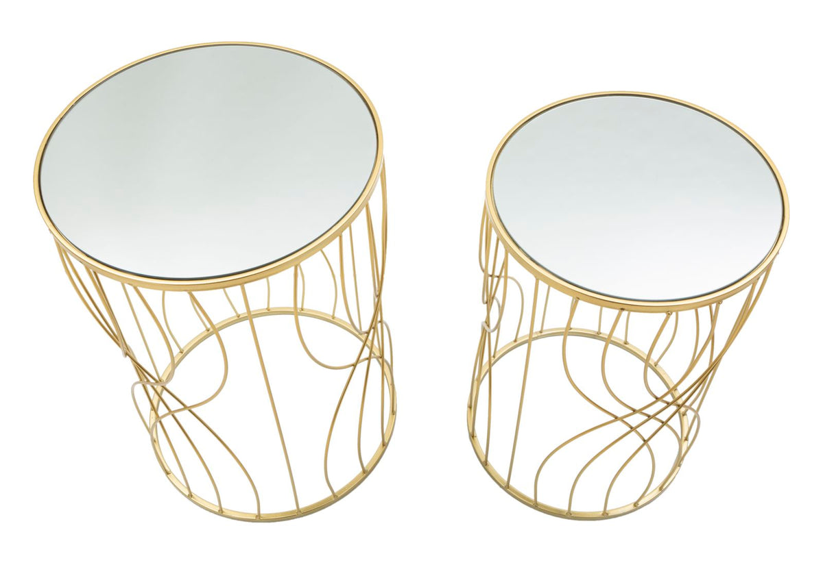 coppia_tavolini_rotondi_metallo_dorato_piano_vetro_specchio__ligneoppia