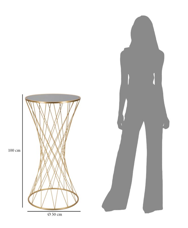 Misure del tavolino TOWER NEW oro: 100 cm di altezza e 50 cm di diametro #dimensione_Ø50 H100