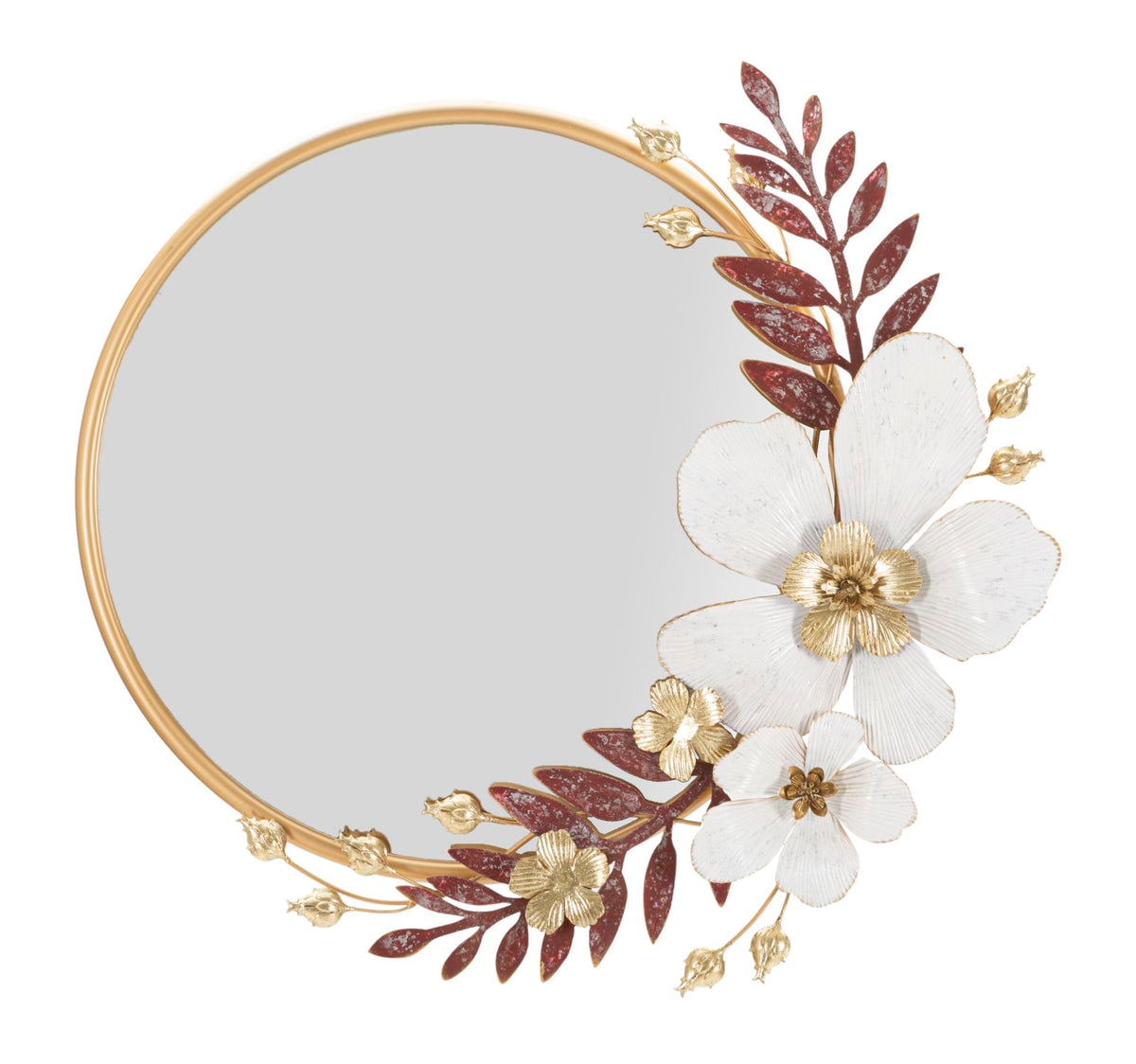 specchio_da_parete_rotondo_con_cornice_dorata_e_fiori_colorati__art