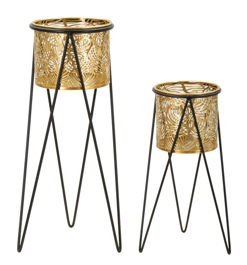 coppia_portavasi_metallo_dorato_con_intagli_foglie_46_cm__drakoppia