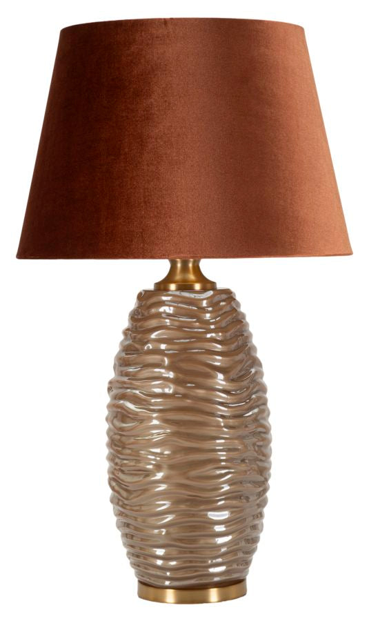 lampada_da_tavolo_in_vetro_lavorato_con_paralume_marrone__praga