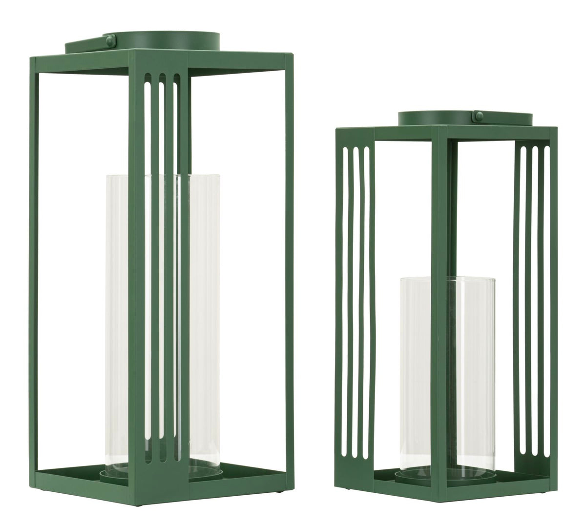 set_di_2_lanterne_in_metallo_e_vetro_temperato_design_geometrico__lanterne_linee