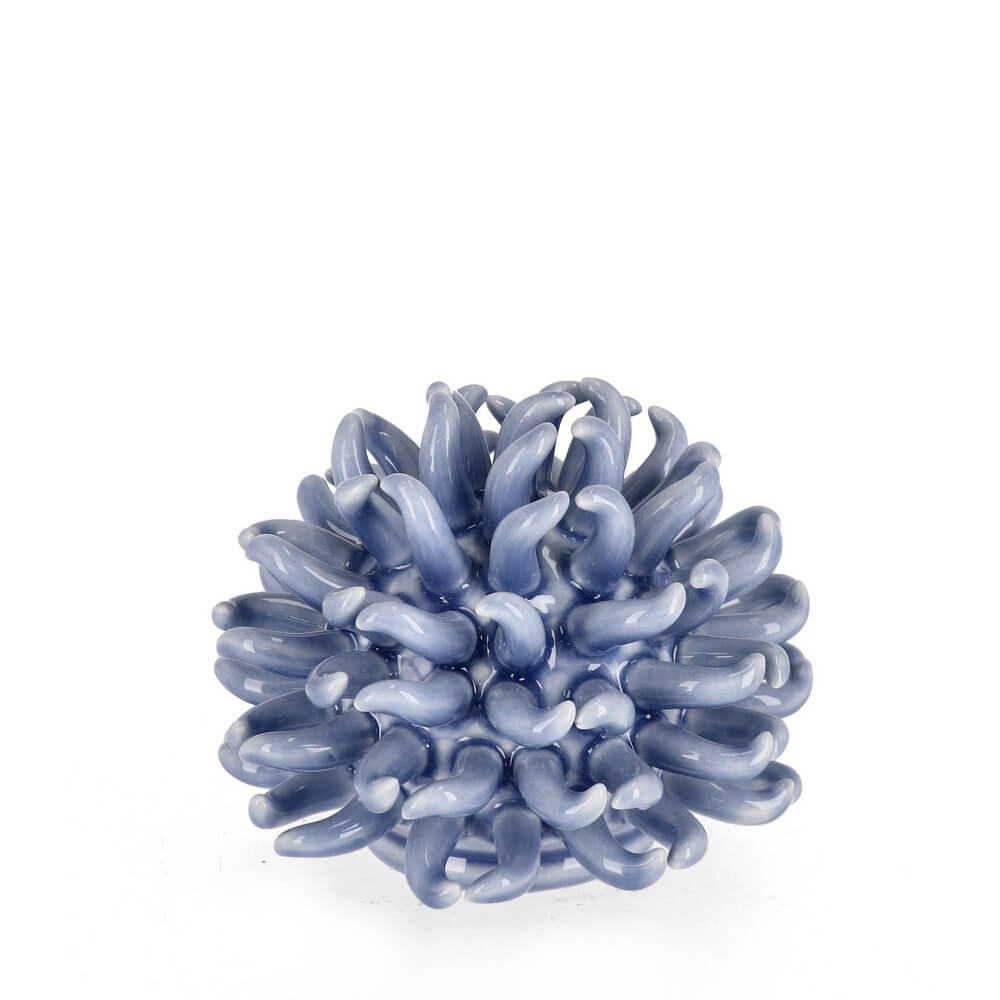 Sfera Decorativa a Riccio di Mare in Porcellana Azzurra - PEDRO