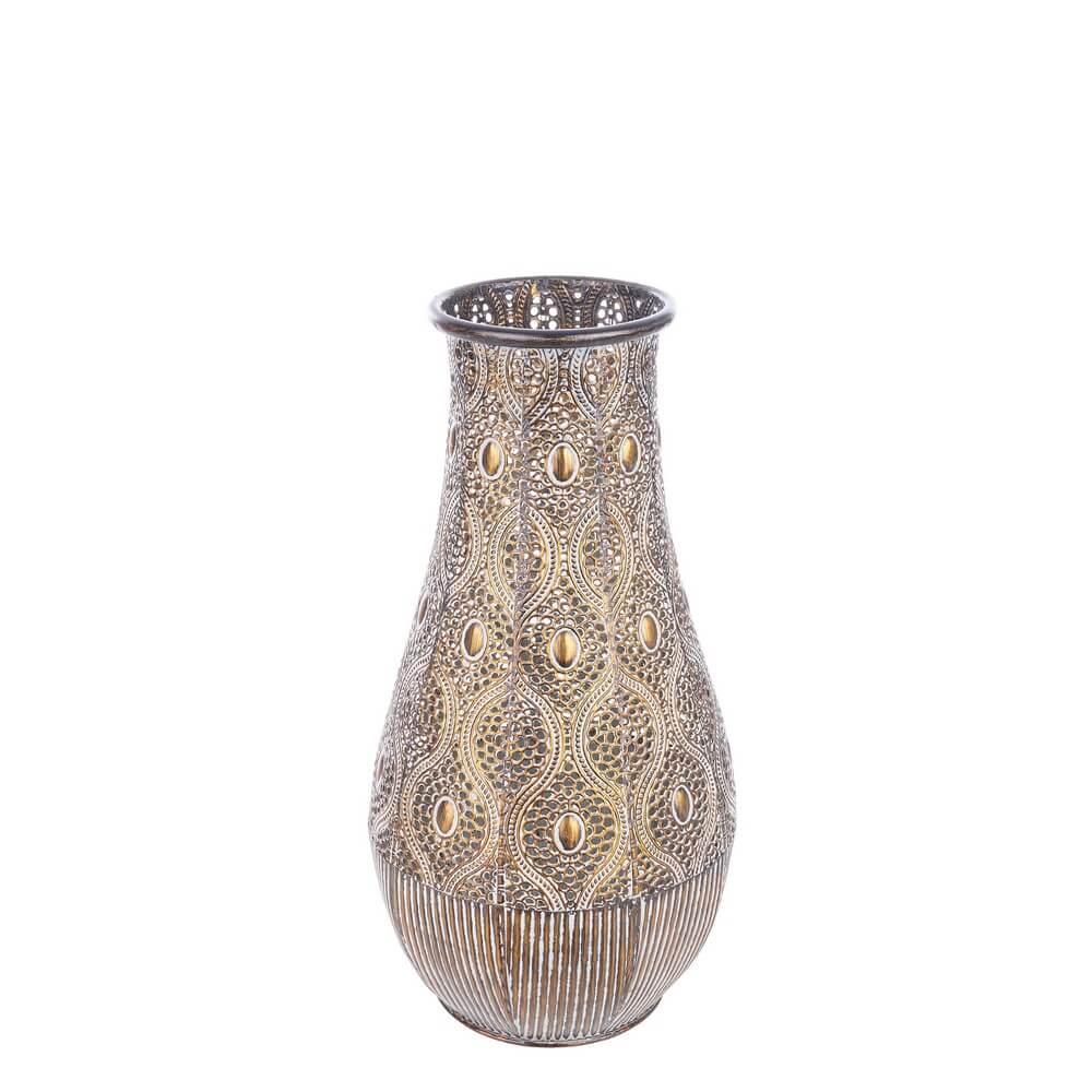 Set di 2 Portacandela in Metallo Traforato Stile Orientale - SOPHIE