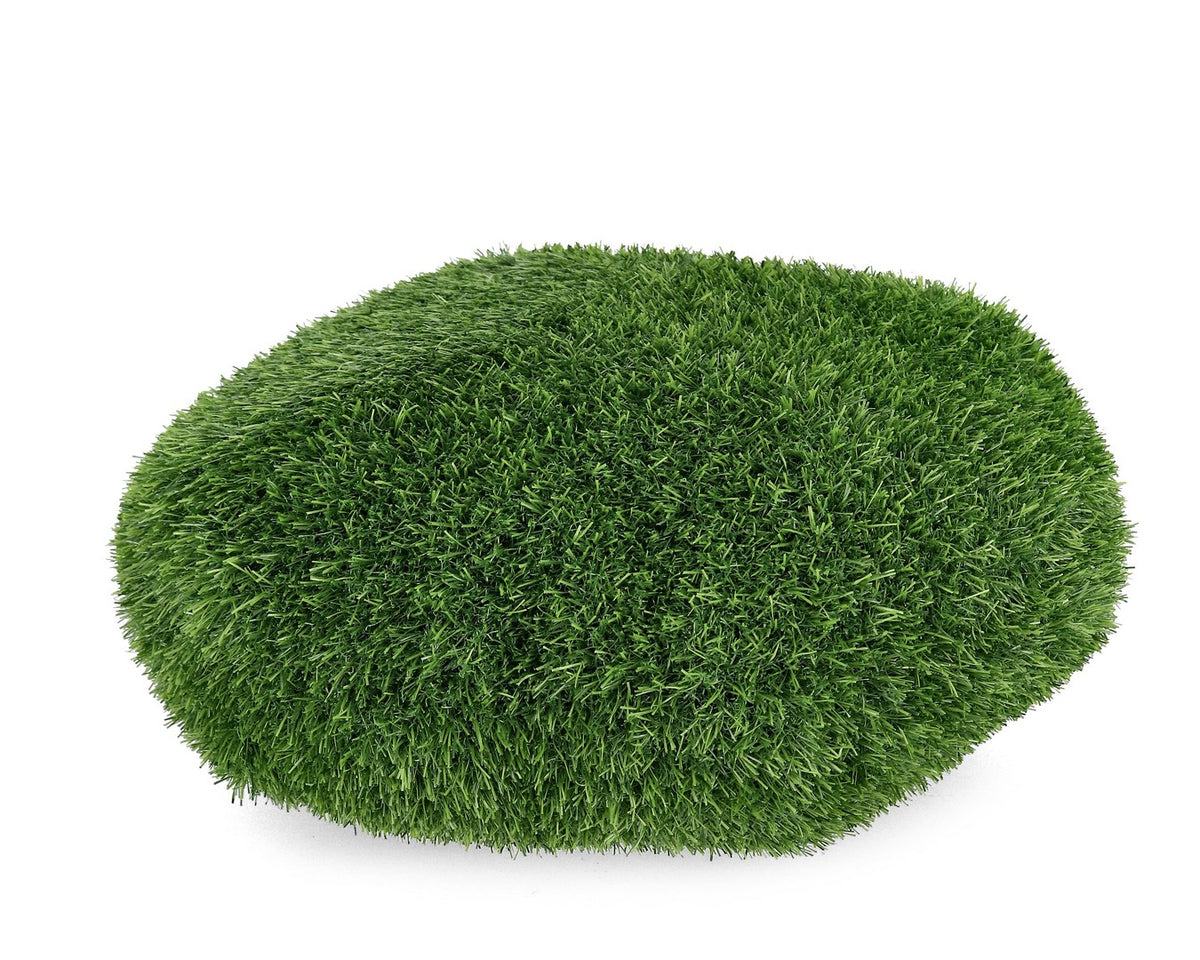 Set di 4 Sassi Decorativi Ovali in Erba Sintetica da Giardino - ERBA