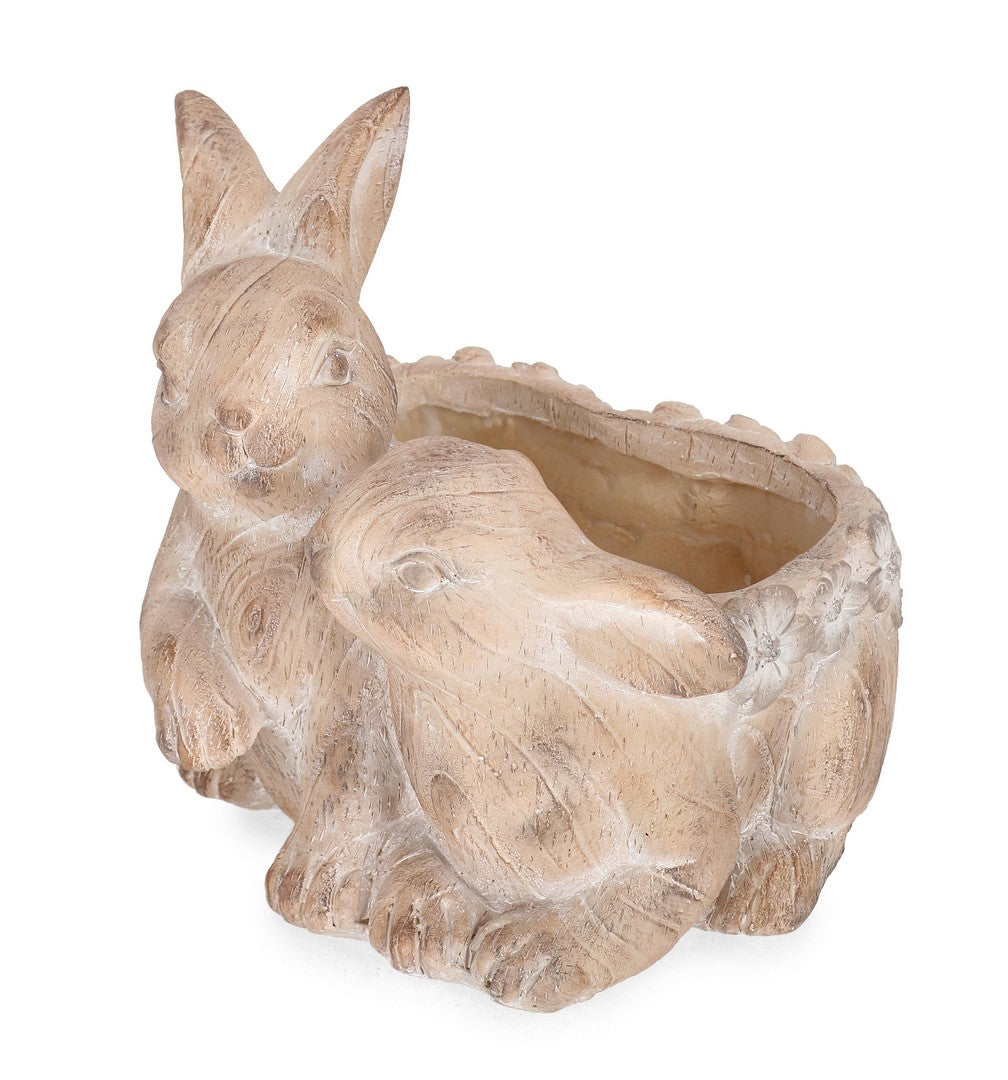 Set di 2 Porta Vaso Coniglio in Magnesia per Interno ed Esterno - BLOSSY