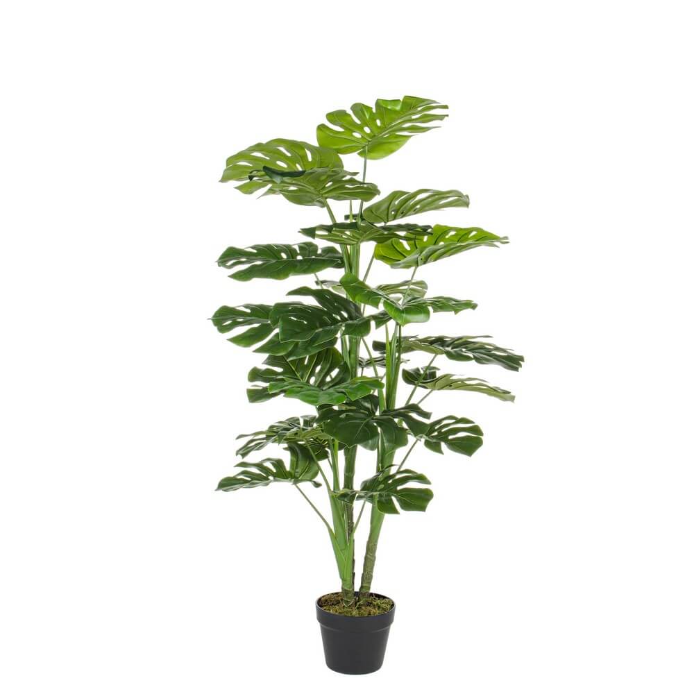 Set di 2 Piante Artificiali Filodendro con Vaso 23 Foglie H120cm - NEBULAR