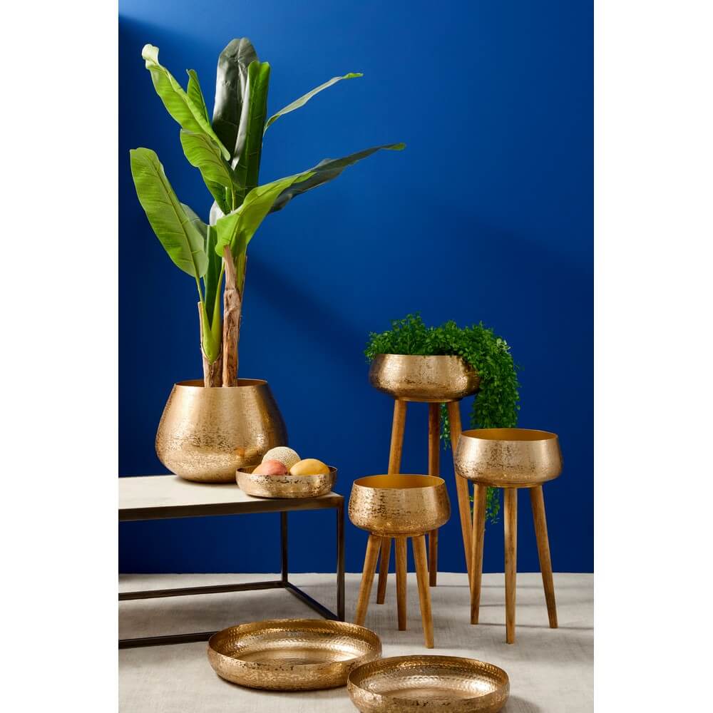 Set di 2 Piante Artificiali Banano con Vaso 14 Foglie H135 cm - ZENITALE