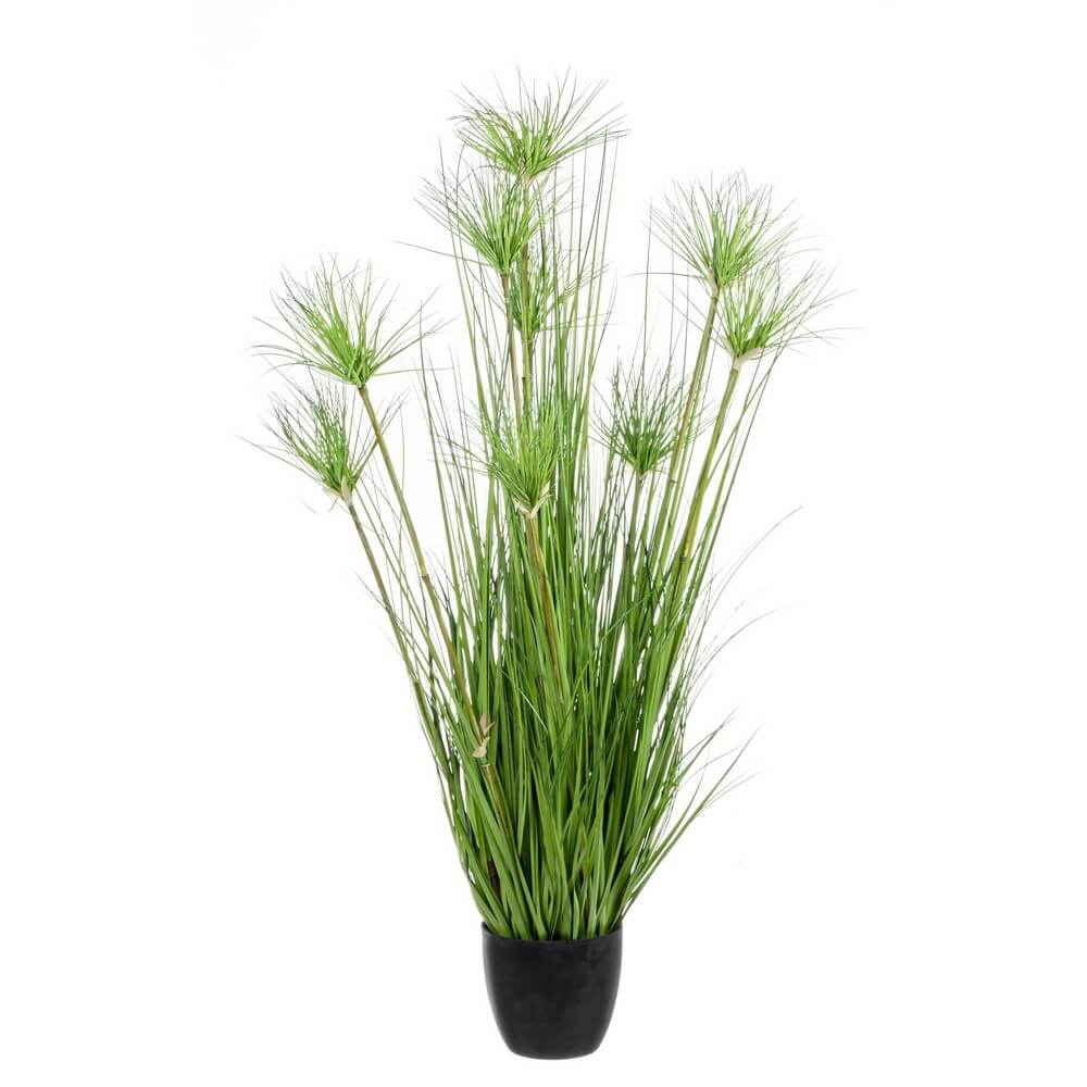 Set di 4 Piante Artificiali Erba del Deserto con Vaso in PVC Verde H120cm - ECLISSE
