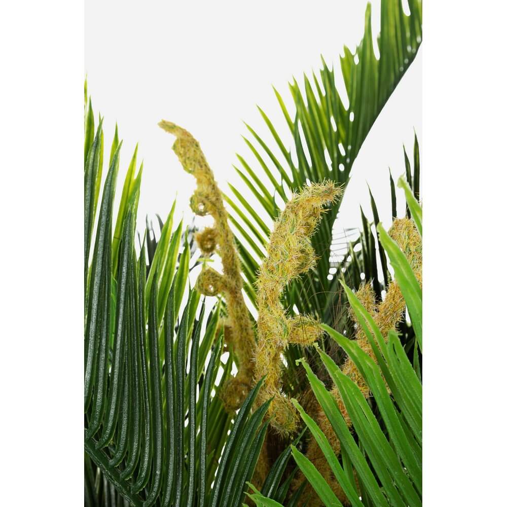 Set di 2 Palme Artificiali con Vaso 36 Foglie 2 Tronchi H150 cm - EDEN
