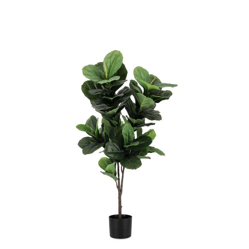 Set di 4 Ficus Lyrata Artificiale con Vaso 72 Foglie H120cm - EMBRACIA