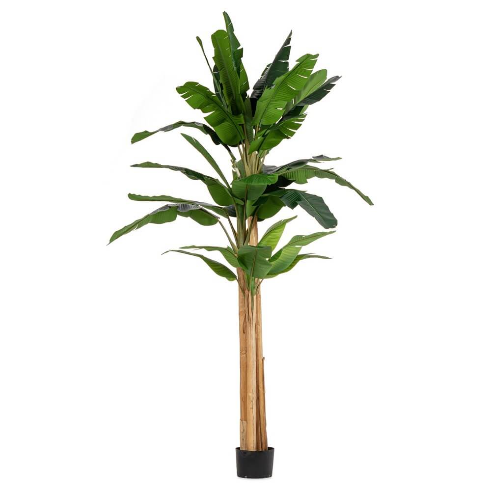 Albero di Banano Artificiale con Vaso 30 Foglie 320 cm - ZENITALE
