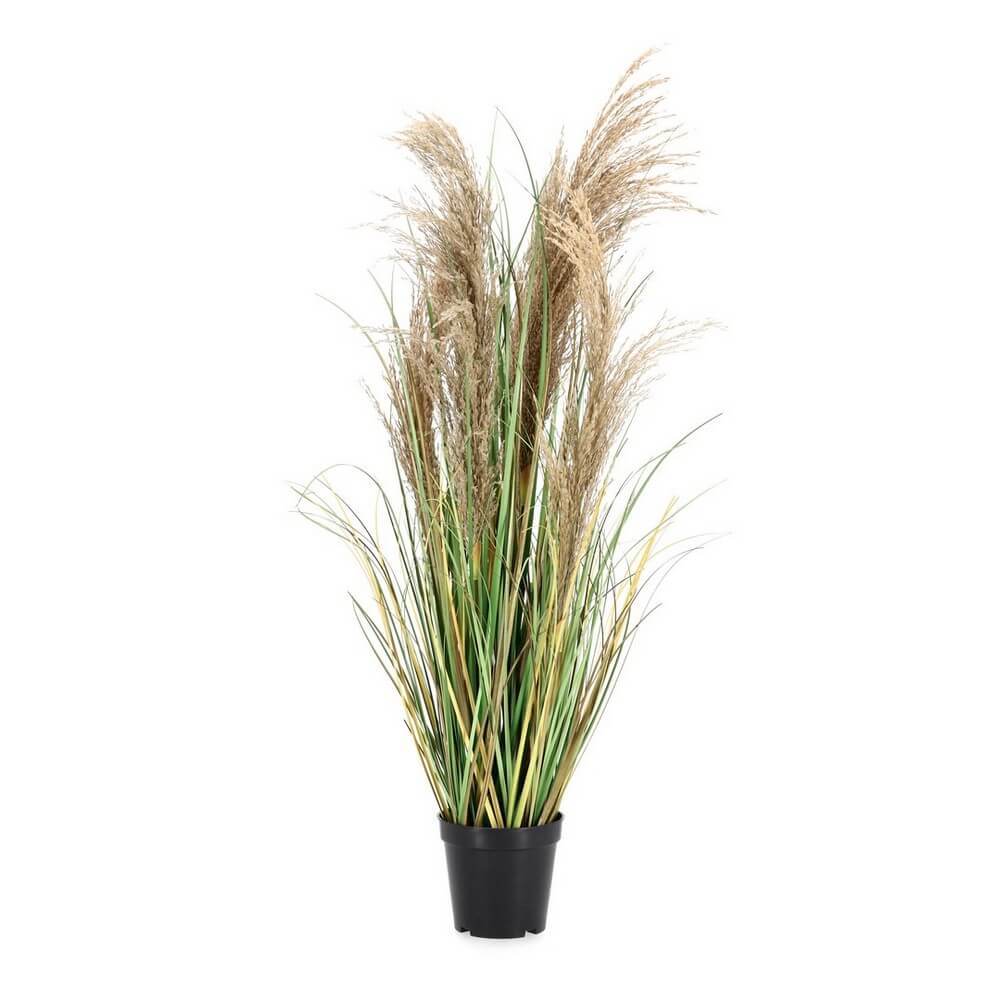 Set di 2 Piante Artificiali di Erba Pampas con Vaso H90 cm - AUSTORDERIA