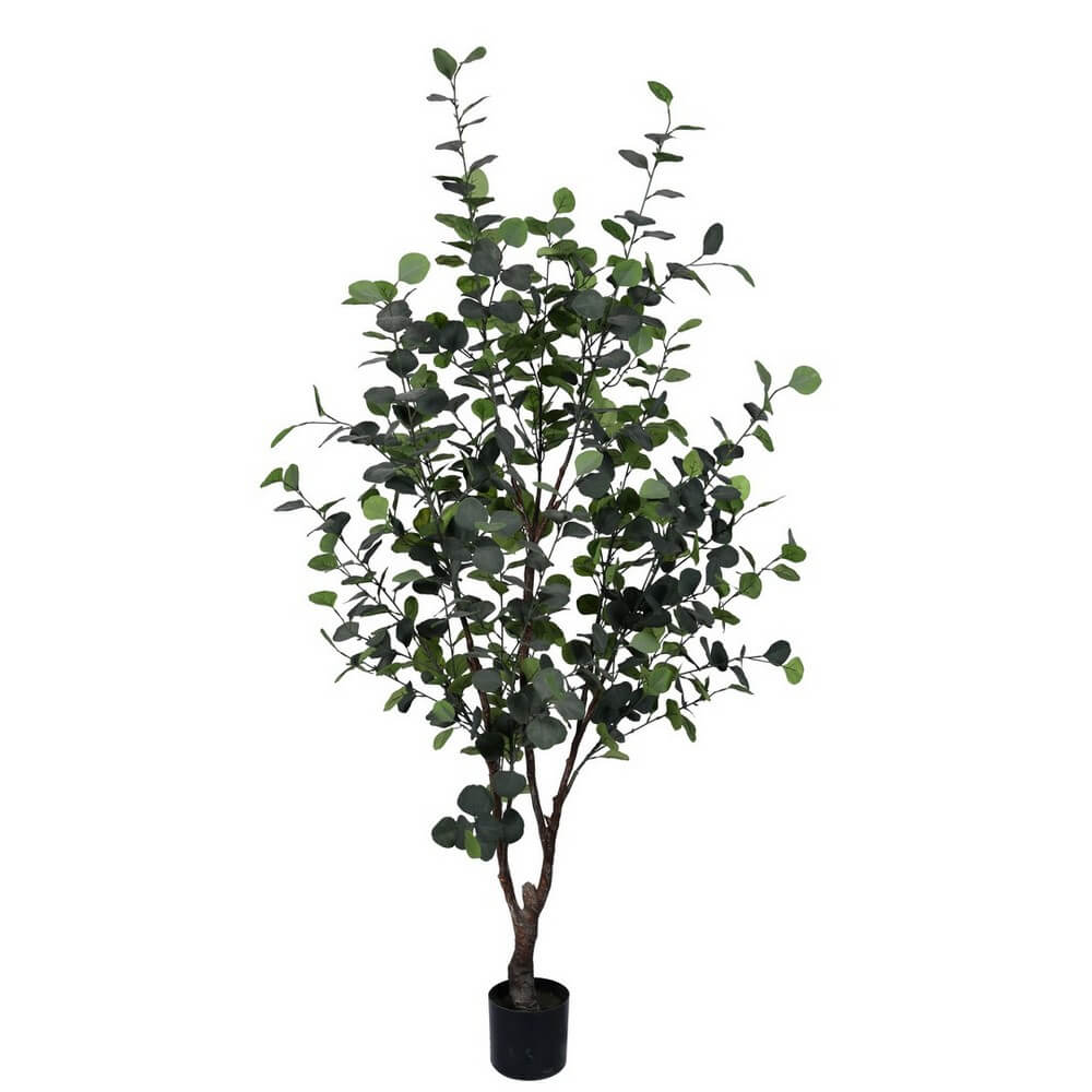 Set di 2 Piante di Eucalipto Artificiali con Vaso Altezza 180 cm - EUCALIPTO