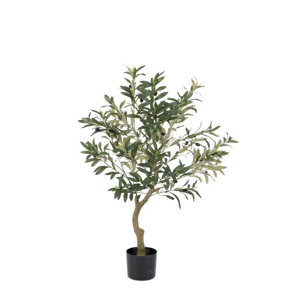 Set di 4 Piante di Ulivo Artificiali con Vaso Altezza 90 cm - ULIVO