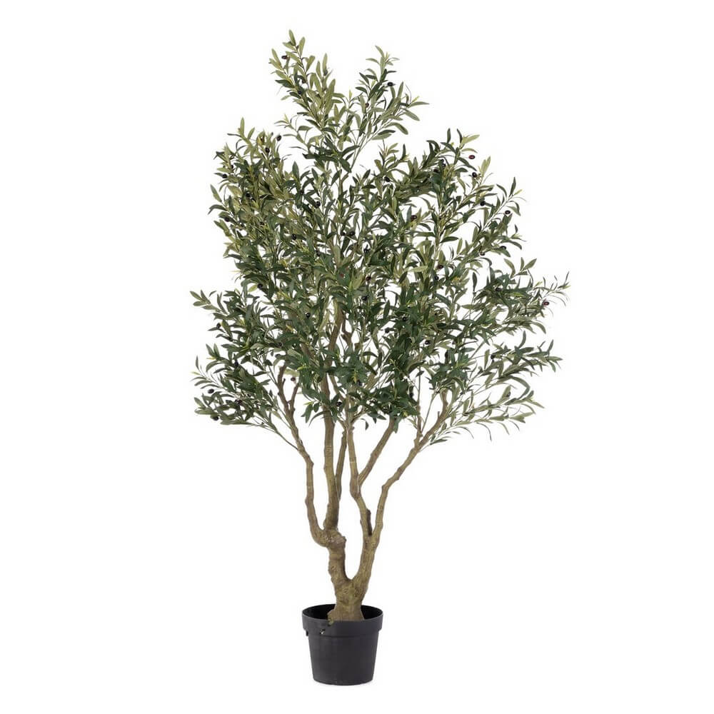 Pianta di Ulivo Artificiale con Vaso in Cemento H210 cm - ULIVO