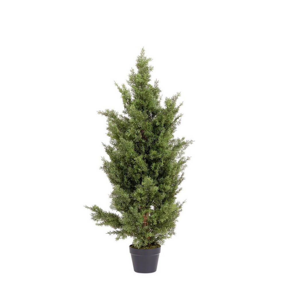 Set di 2 Piante Cipresso Artificiali con Vaso Protezione UV H120cm - CIPRESSO