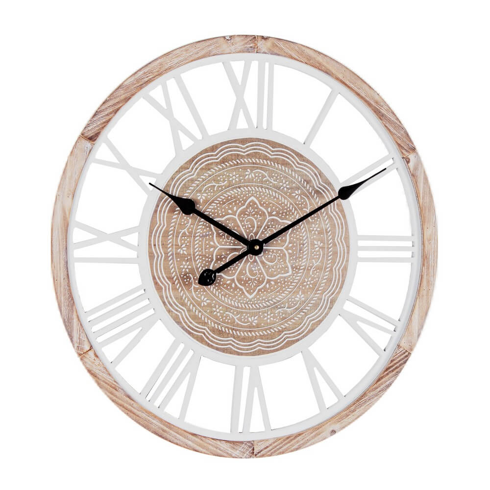 Orologio da Parete Rotondo in Legno con Numeri Romani - REGALITÀ