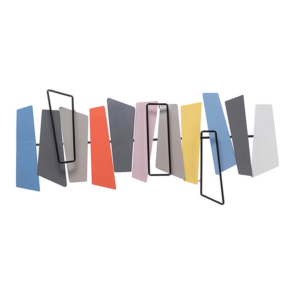 Set di 2 Decorazioni da Parete in Acciaio Colorato Stile Moderno - YURI