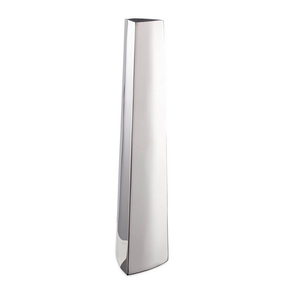 Vaso Decorativo Alto in Metallo Argentato Fatto a Mano 33 cm - MYTHRI