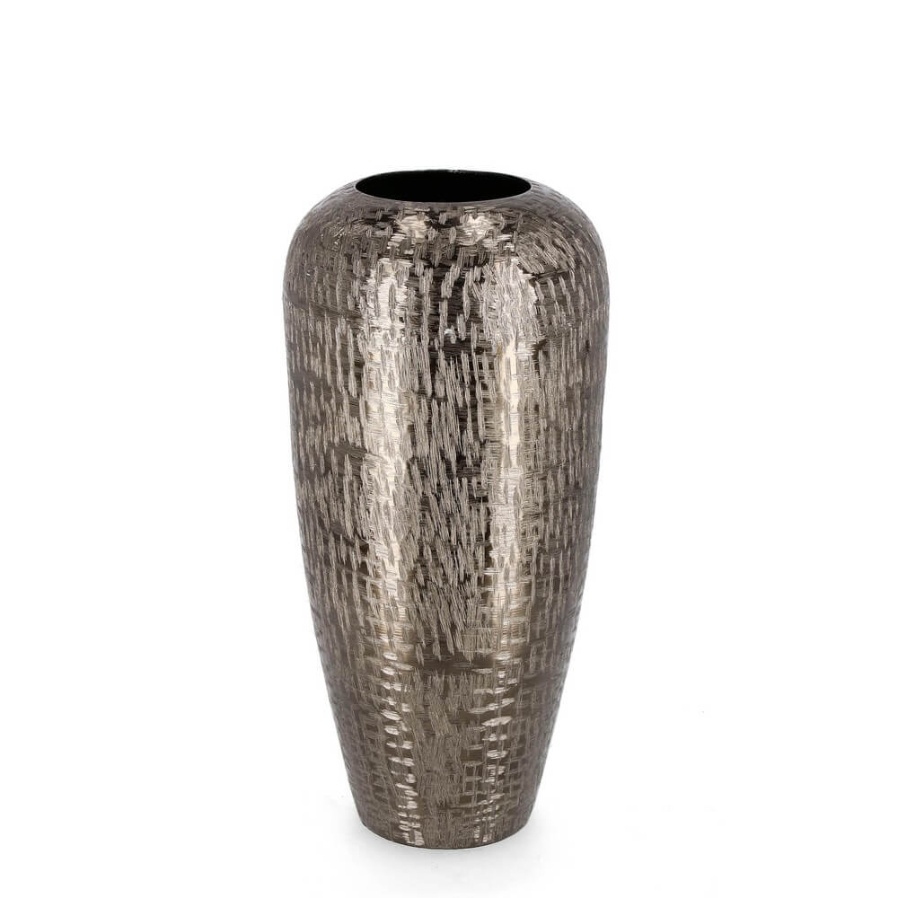 Porta Vaso Decorativo in Alluminio Lavorato Artigianalmente Antracite - BROOKS