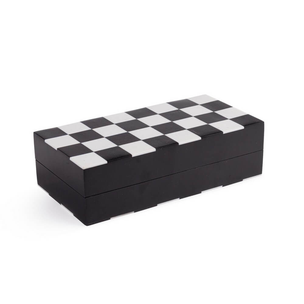 Scacchiera Decorativa in Resina Bianco e Nero 21x21 cm - SCACCHI
